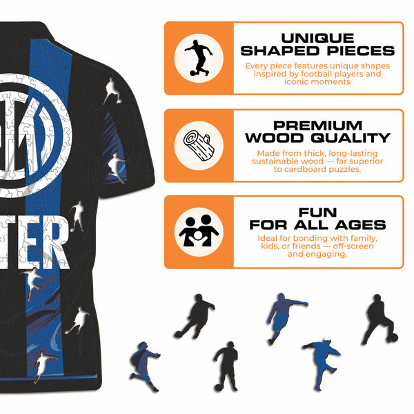 Iconic Puzzles Puzzle FC Inter Mailand Trikot – 150 Teile – 21 × 27 cm – ab 10 J.