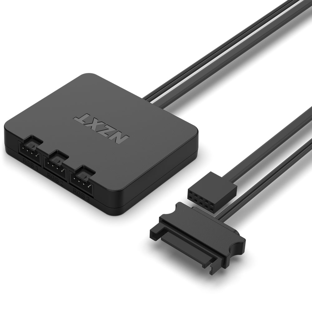 NZXT F120 RGB DUO (RF-D12TF-W1) – Lüftereinheit – 3×120 mm, Weiss, 500–1800 U/min, 48,6 cfm