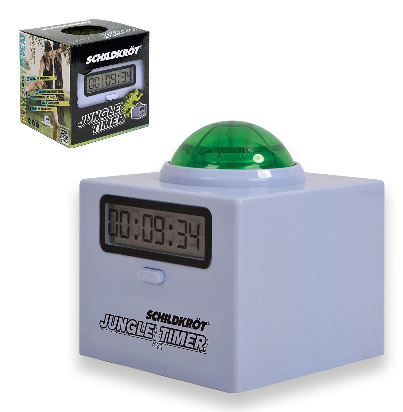 Schildkröt Funsports Jungle Timer Sport-Timer – digital, 3× AA, ohne Batterien – ab 5 J. – ABS, LCD – grün/violett
