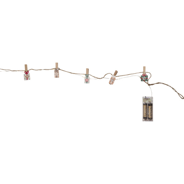 Star Trading Clippy Advent Lichterkette – 2,4 m, 24 LED, warmweiss, Akku, Timer 6–18 h, mehrfarbig