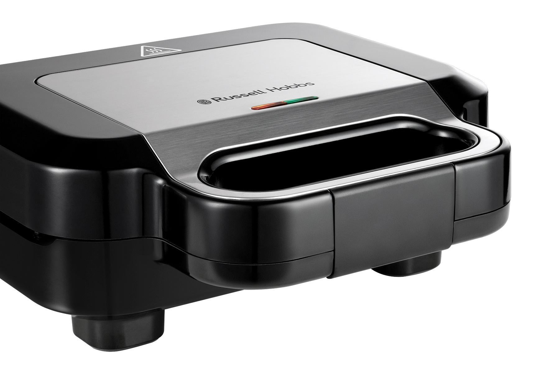 Russell Hobbs Sandwich-Waffeleisen 26810-56 – 750 W, Teflonbeschichtet – Schwarz/Edelstahl