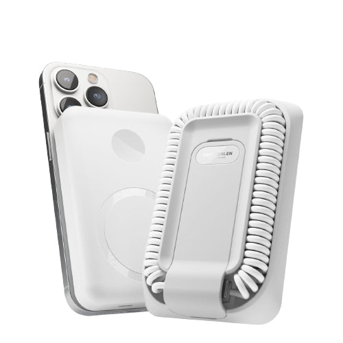 Vonmählen MagSafe Powerbank 10000 mAh, PD 20 W, 1× USB-C, 1× USB-A, für iPhone (MagSafe), Weiss