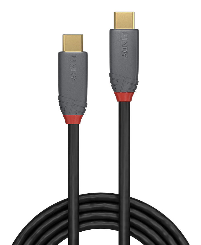 Lindy USB-C auf USB-C Kabel – USB 3.2 Gen 2 (10 Gbit/s) – 5 m – PD 100 W – PVC-Mantel – Schwarz