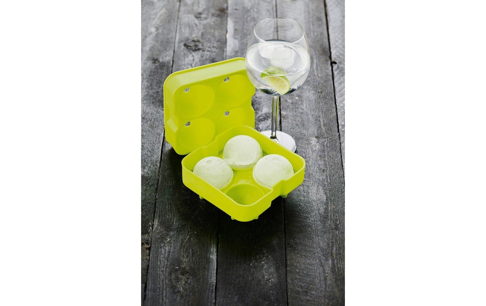 Point-Virgule Eiswürfelform – Ø 4,5 cm, 13 × 13 × 5 cm, Silikon, Grün