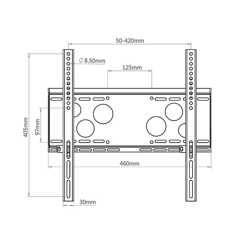 Hagor Wandhalterung – Fix – 32–75" – VESA 100×100–400×400 – bis 125 kg, Diebstahlsicherung – WH 50 F - HD