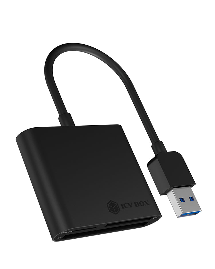 ICY BOX USB-Kartenleser USB 3.2 Gen 1 (5 Gbit/s) – CF, SD, microSD – Schwarz