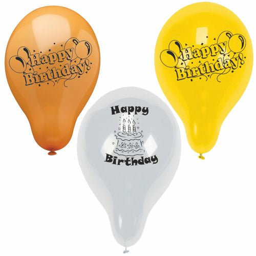 Papstar Luftballons Happy Birthday – mehrfarbig – Ø 22 cm – Latex – 10 Stk