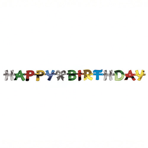 Papstar Buchstabengirlande Happy Birthday – Mehrfarbig – 140 cm – Papier – 1 Stk