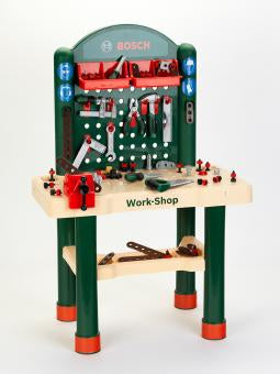 Theo Klein Werkbank – BOSCH – mit Zubehör – 67,5 × 105 cm – ab 3 Jahren – Kunststoff, grün