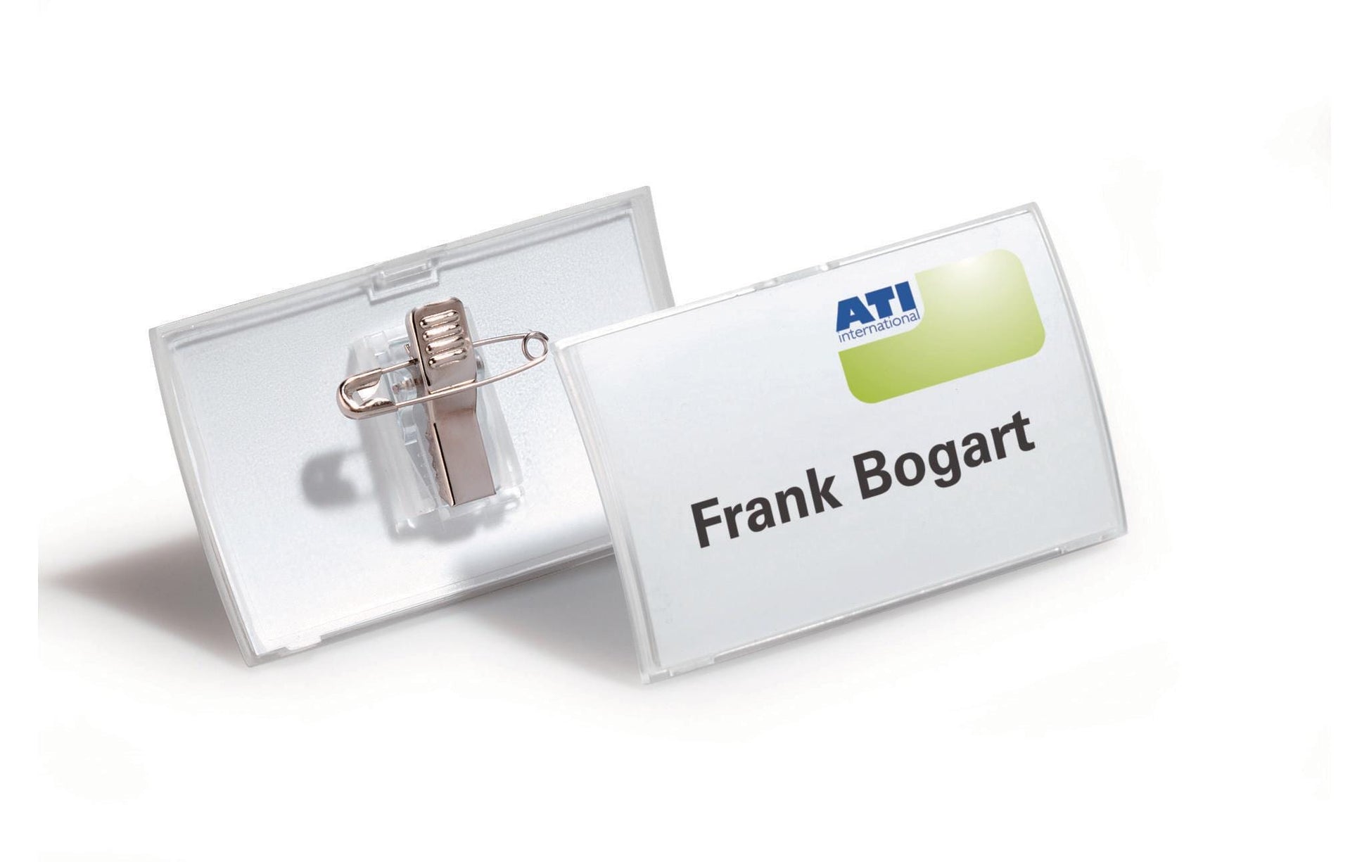 Durable Namensschild – 75 × 40 mm, Kunststoff, transparent, mit Kombiklemme – 25 Stück