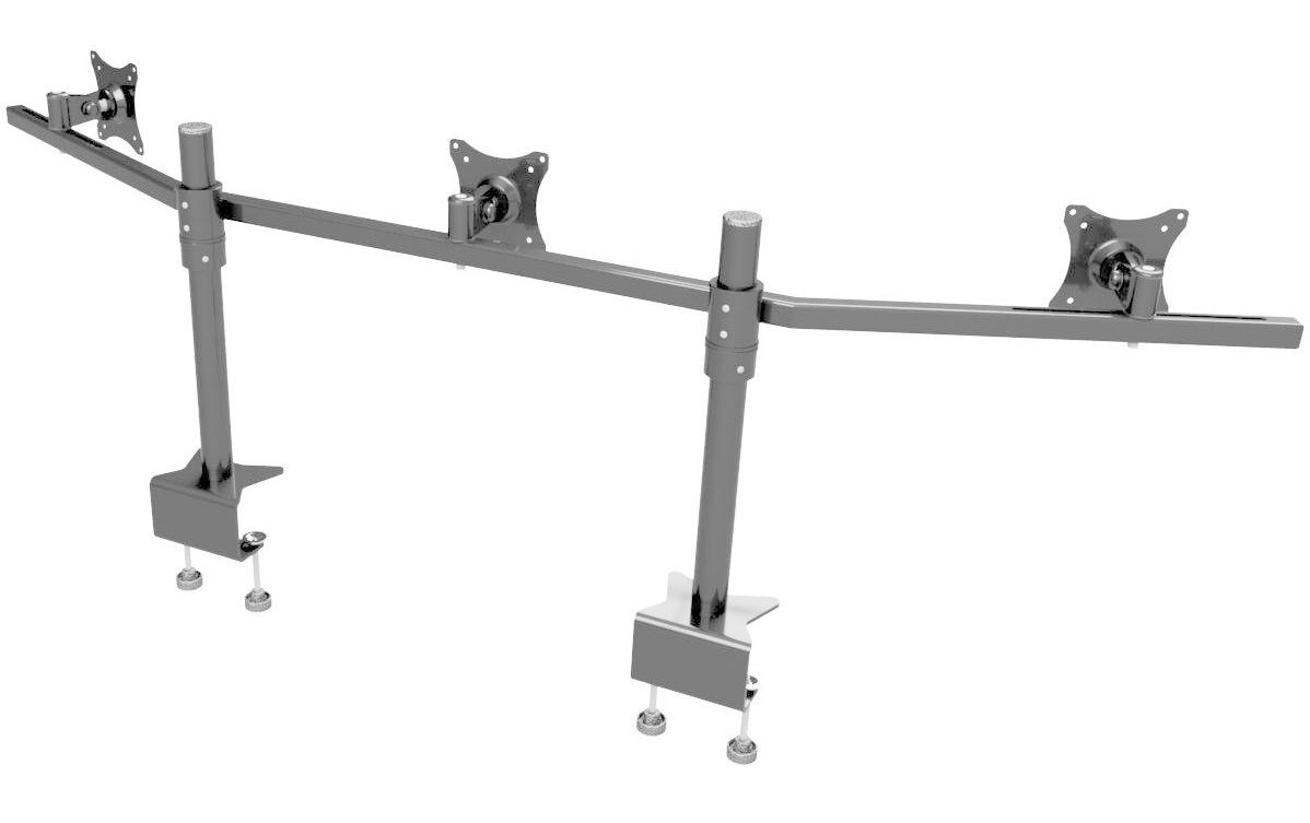 Edbak SV11 – Tischhalterung, 3er, Tischklemme, bis 27", VESA 75 × 75/100 × 100 mm, 30 kg