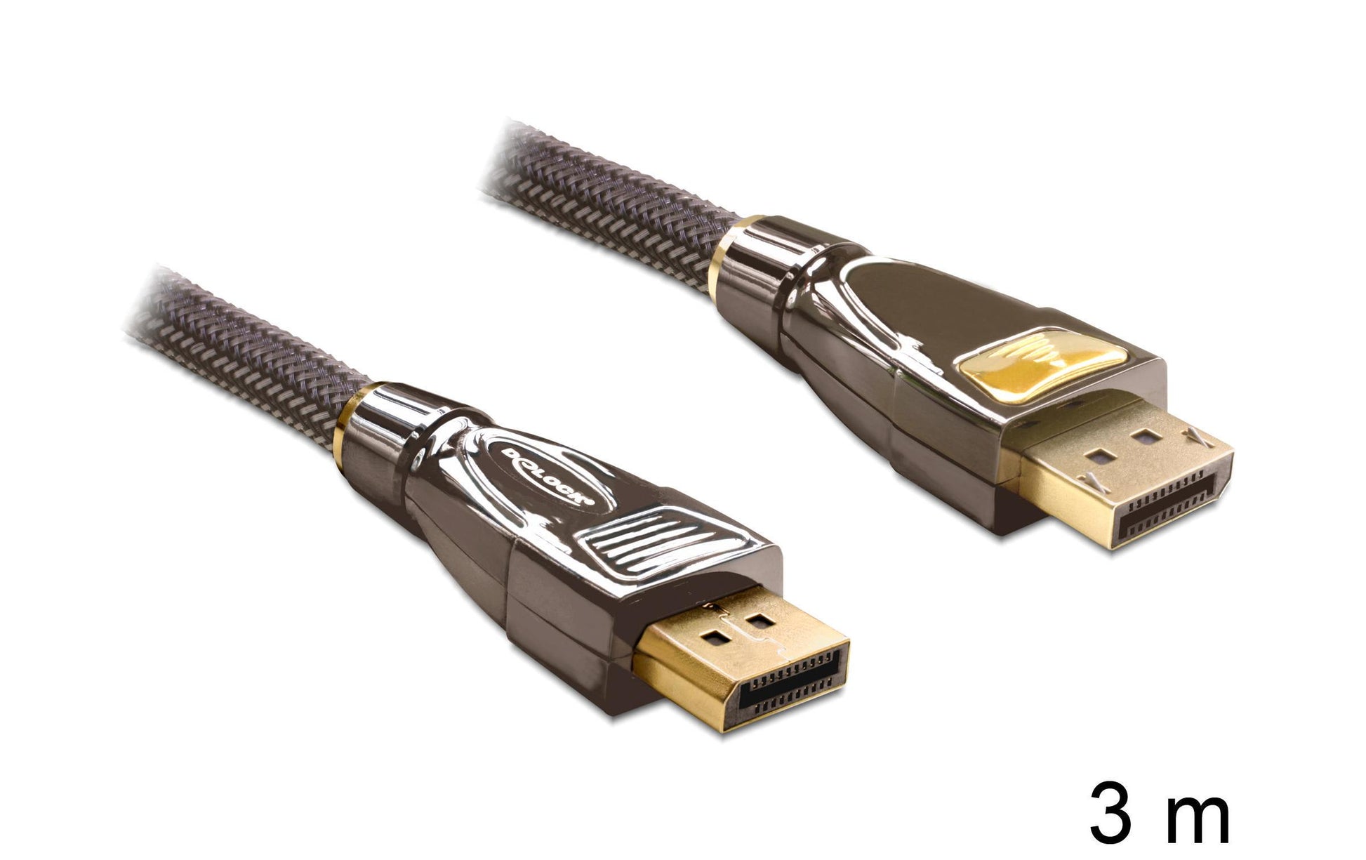 DeLOCK DisplayPort Kabel DP 1.2 4K 60 Hz – 3 m – Anthrazit