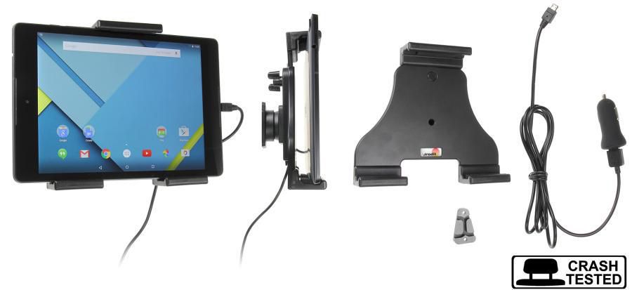 Brodit Fahrzeug-Dock für Tablets mit Höhe 140–195 mm – USB, höhenverstellbar – Schwarz