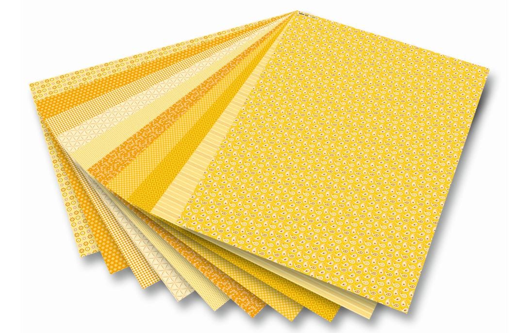 Folia Designpapierblock Basic 46149 – Gelb – 30 Blätter
