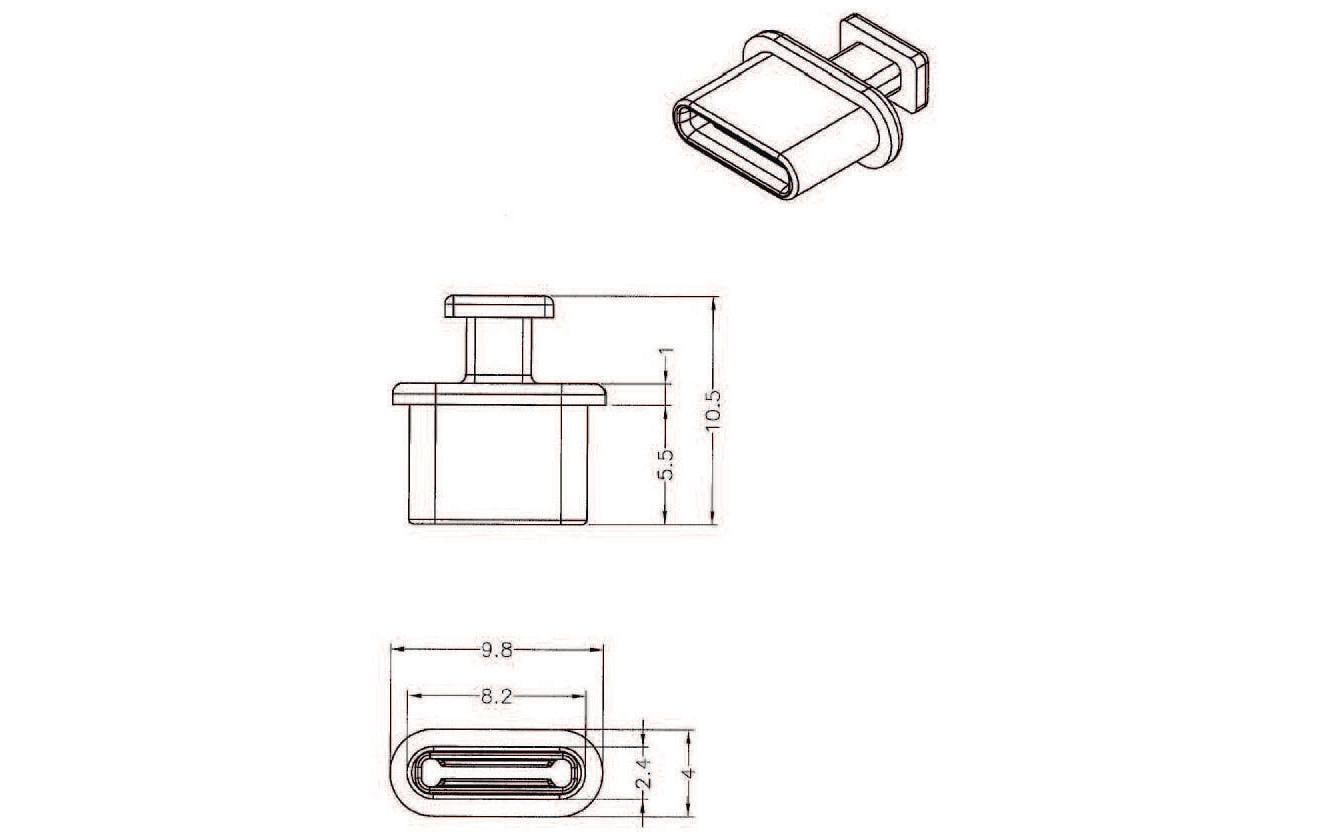 DeLOCK USB-Adapter – USB-C Staubschutz – Polyethylen, Schwarz – 10er-Set – 9,8 × 10,5 × 4 mm
