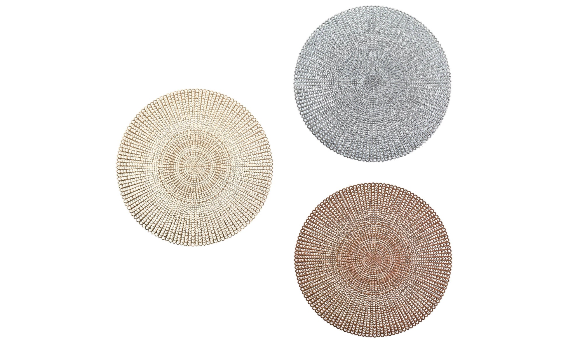Zeller Present Tischset – rund, PVC, Silber, Ø41 cm