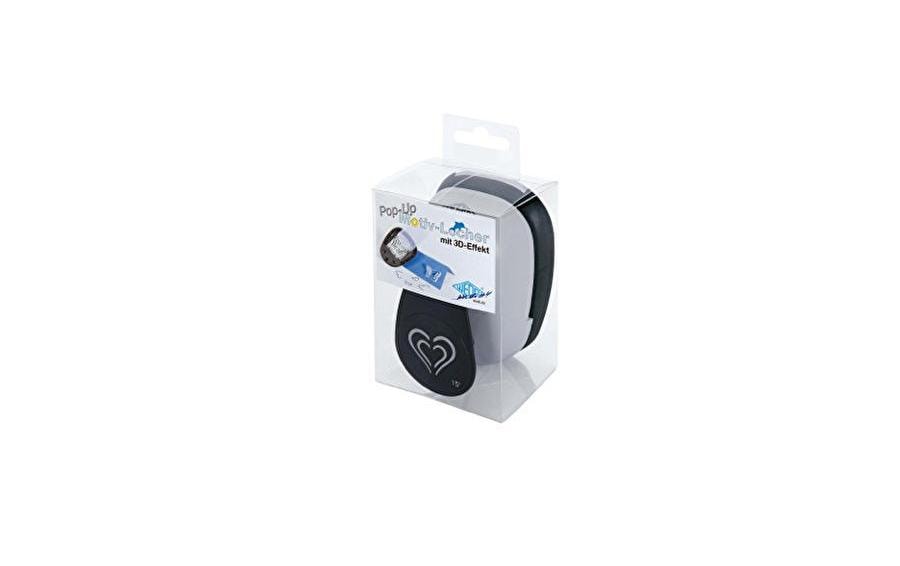 Wedo Motivstanzer Herz – Ø 35 mm, schwarz, grau, 1 Stück