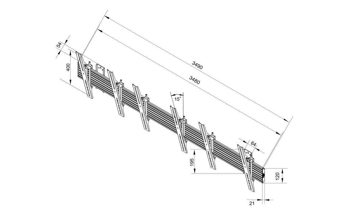 Multibrackets Pro MBW3U – Wandhalterung, neigbar, für 40", VESA 400×400, bis 90 kg, schwarz
