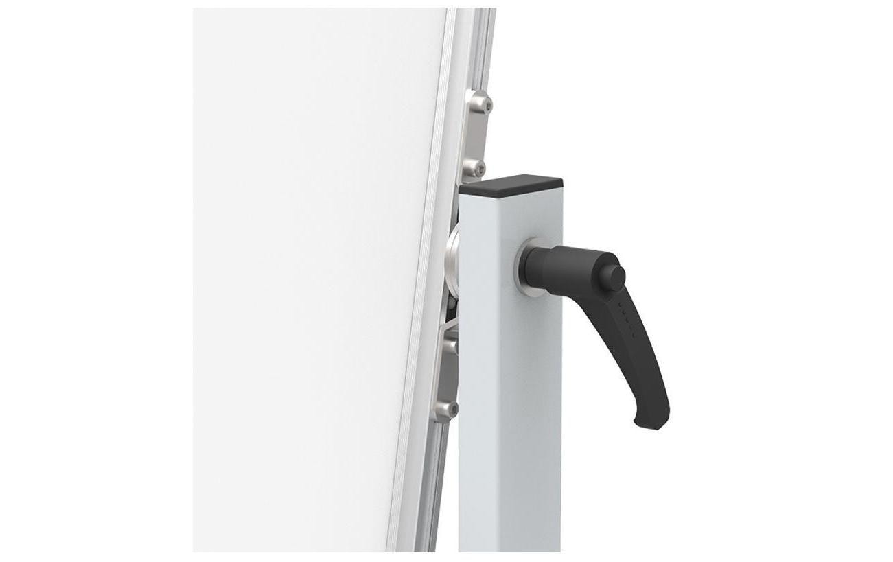 MAUL Whiteboard – 150 × 100 cm, lackierter Stahl, magnetisch, Alu-Rahmen, mit Ständer, drehbar