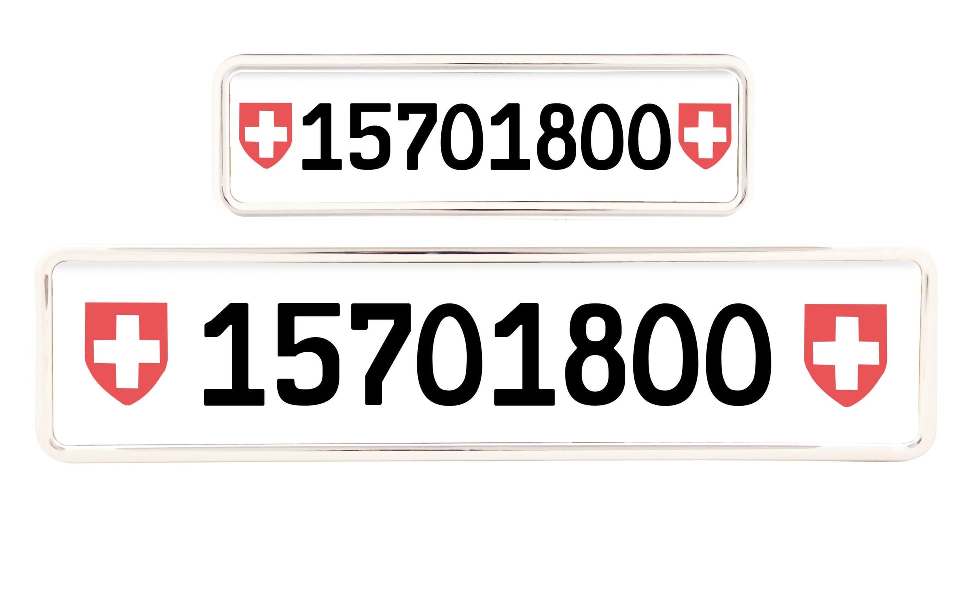 Easyklick Kennzeichenhalter – für Langformat – Klicksystem, Kunststoff, Chrom