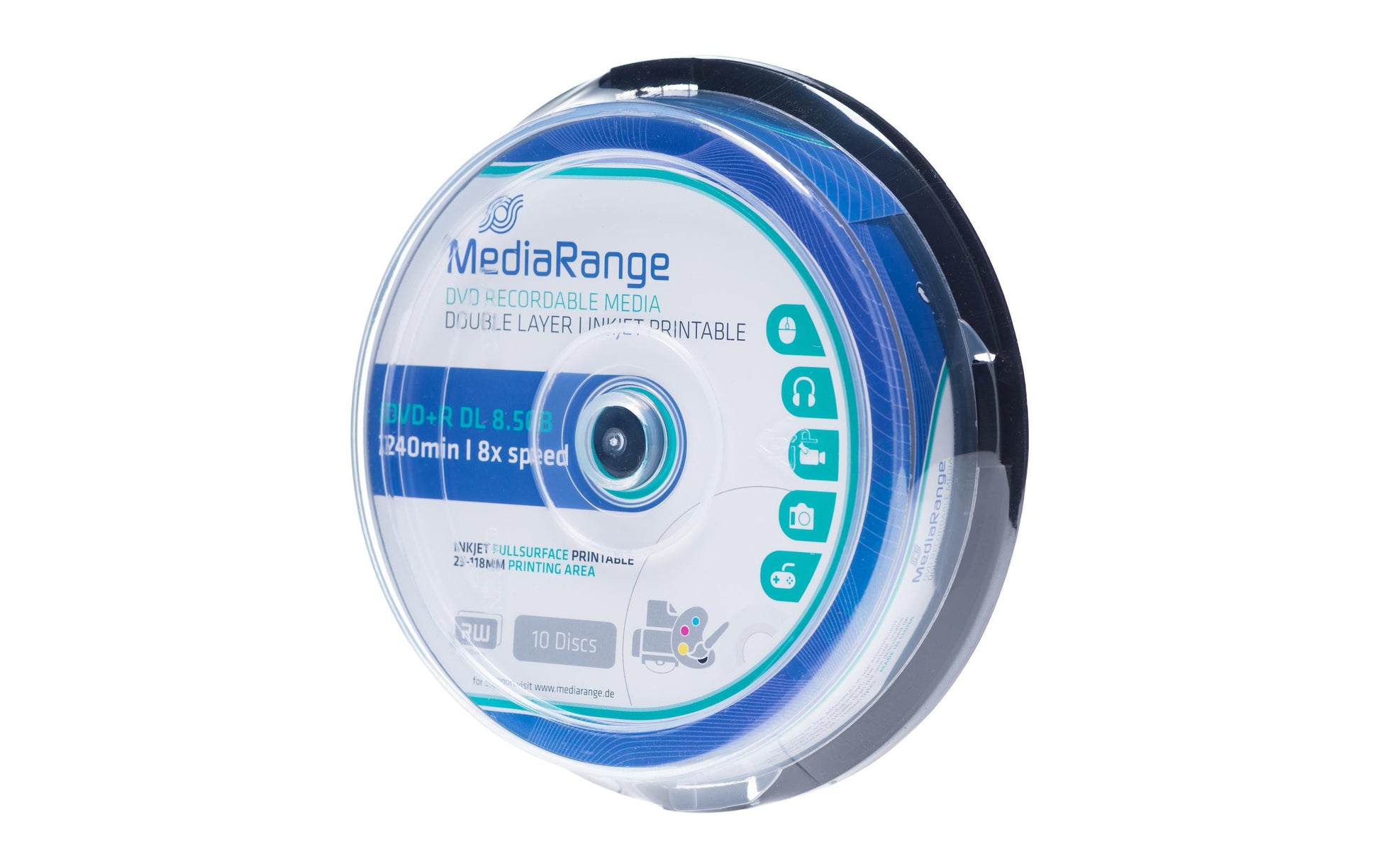MediaRange DVD+R DL 8,5 GB – 8×, bedruckbar, 10er Spindel
