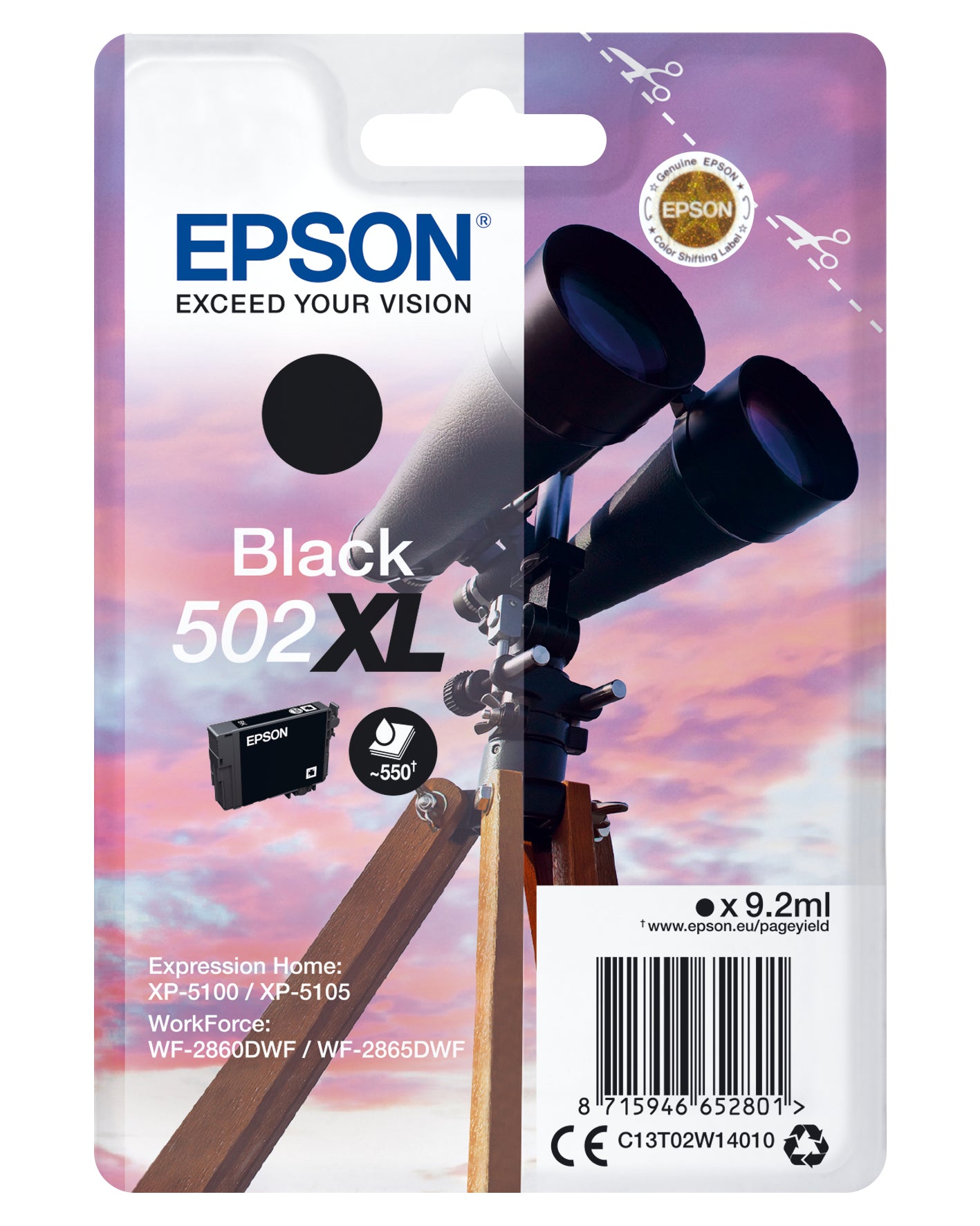 Epson Tintenpatrone 502XL, Schwarz – für Tintenstrahldrucker/Multifunktionsgeräte