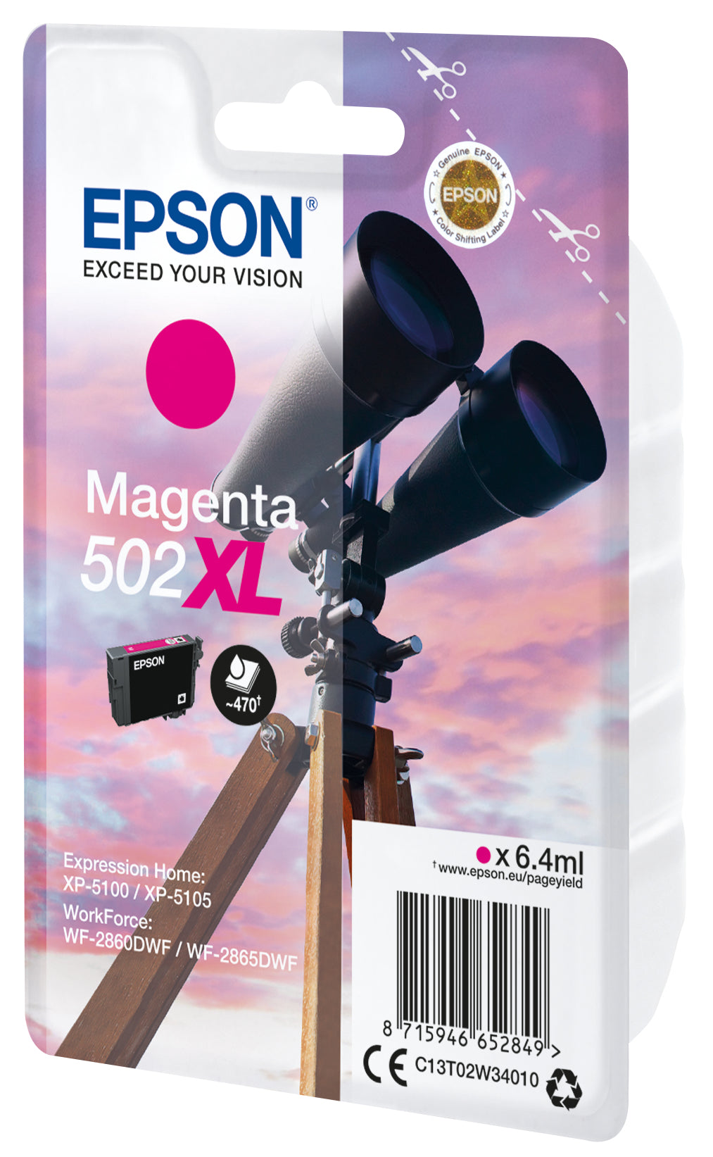 Epson Tintenpatrone 502XL, Magenta, 6,4 ml