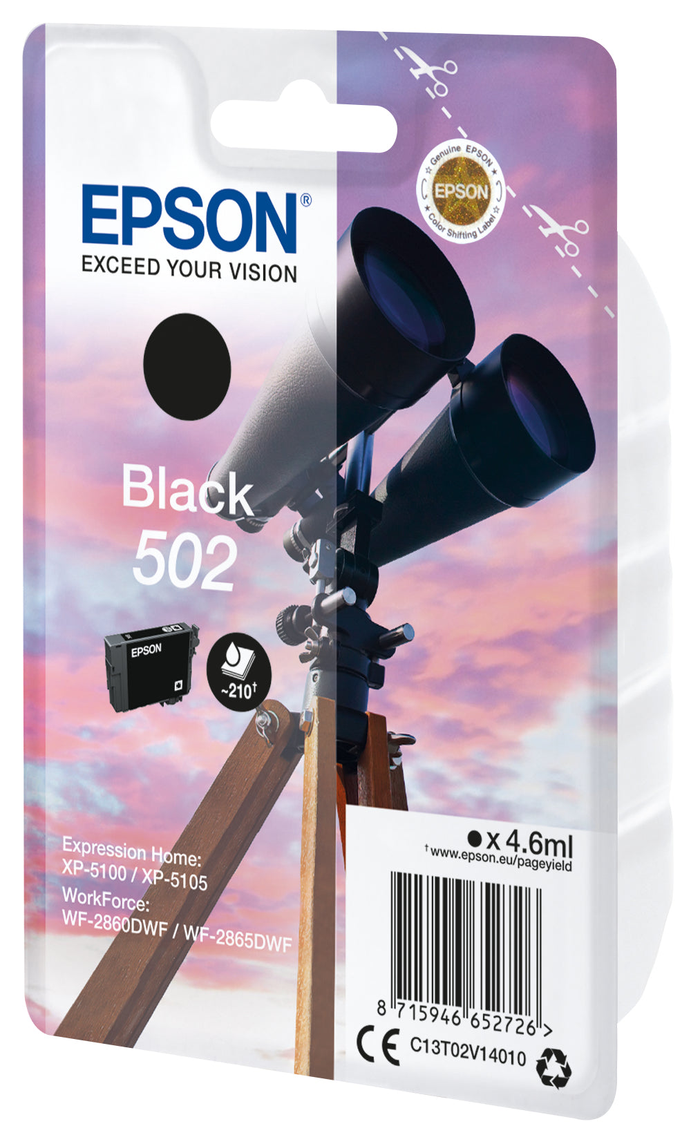 Epson Tintenpatrone 502, Schwarz, 210 Seiten