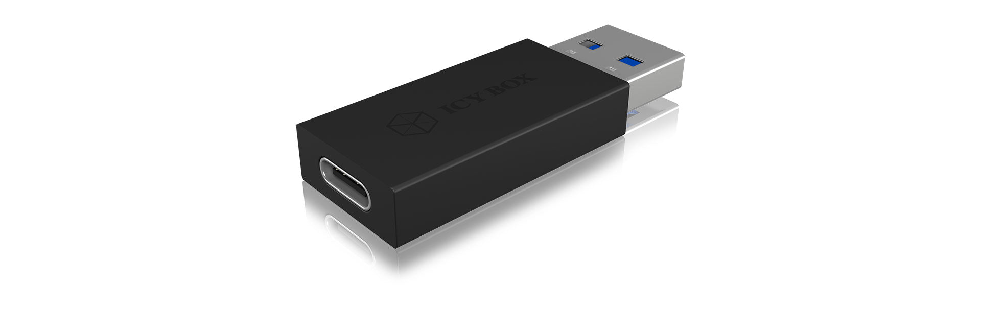 ICY BOX IB-CB015 Adapter USB-A zu USB-C – USB 3.2 Gen 2 (10 Gbit/s), für Windows/macOS – Schwarz