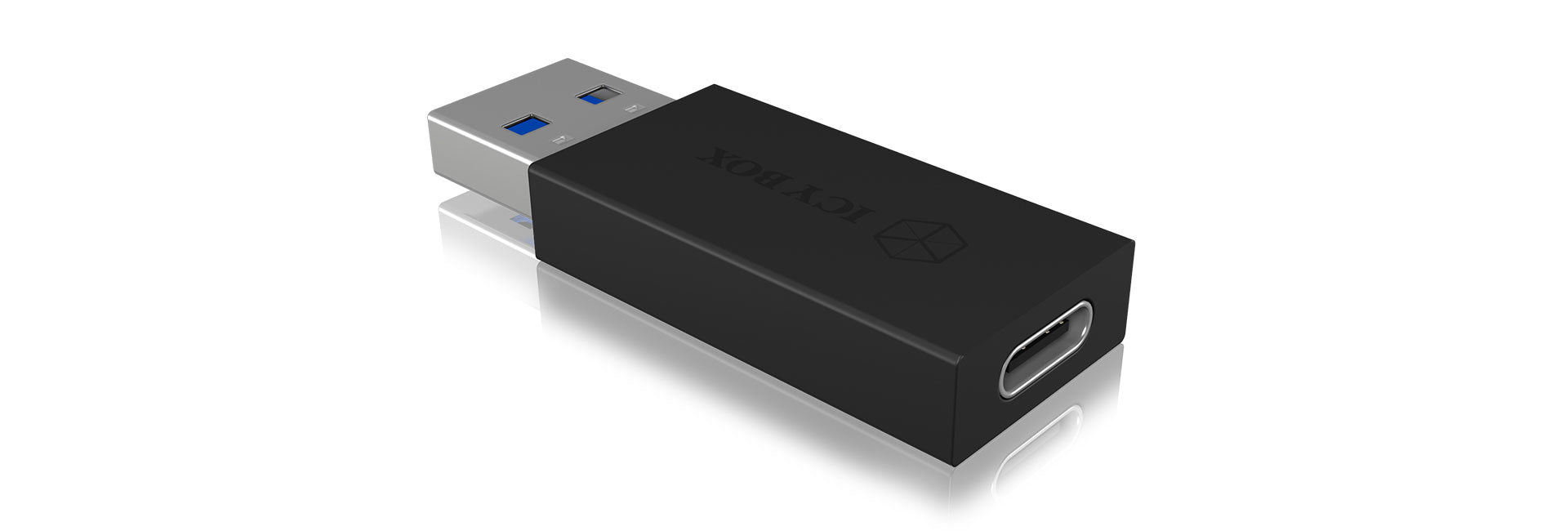 ICY BOX IB-CB015 Adapter USB-A zu USB-C – USB 3.2 Gen 2 (10 Gbit/s), für Windows/macOS – Schwarz