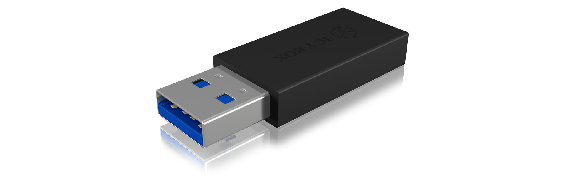 ICY BOX IB-CB015 Adapter USB-A zu USB-C – USB 3.2 Gen 2 (10 Gbit/s), für Windows/macOS – Schwarz