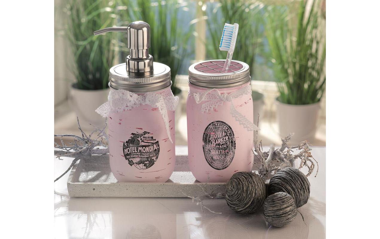 Glorex Seifenspenderdeckel – für Lili Rose Glas, Silber, Aluminium
