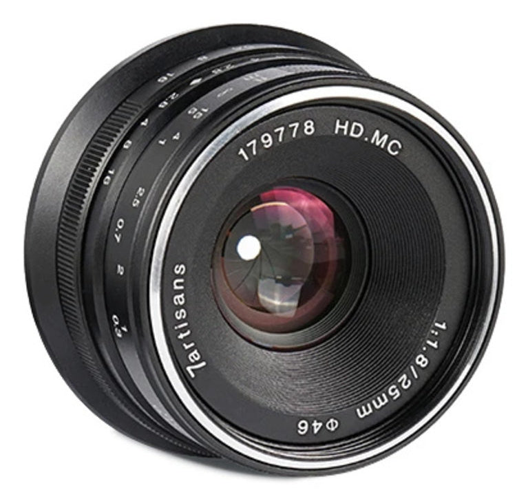 7Artisans 25 mm f/1.8 Objektiv – Fujifilm X-Mount – APS-C, 46 mm Filter