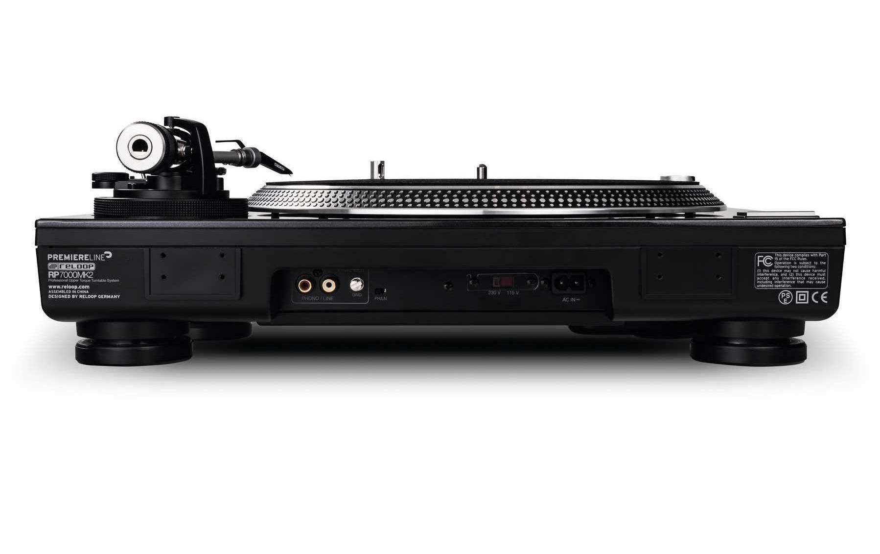 Reloop RP-7000 MKII – Plattenspieler (Direktantrieb, manuell), Phono-Vorverstärker, 33⅓/45/78 U/min – Schwarz
