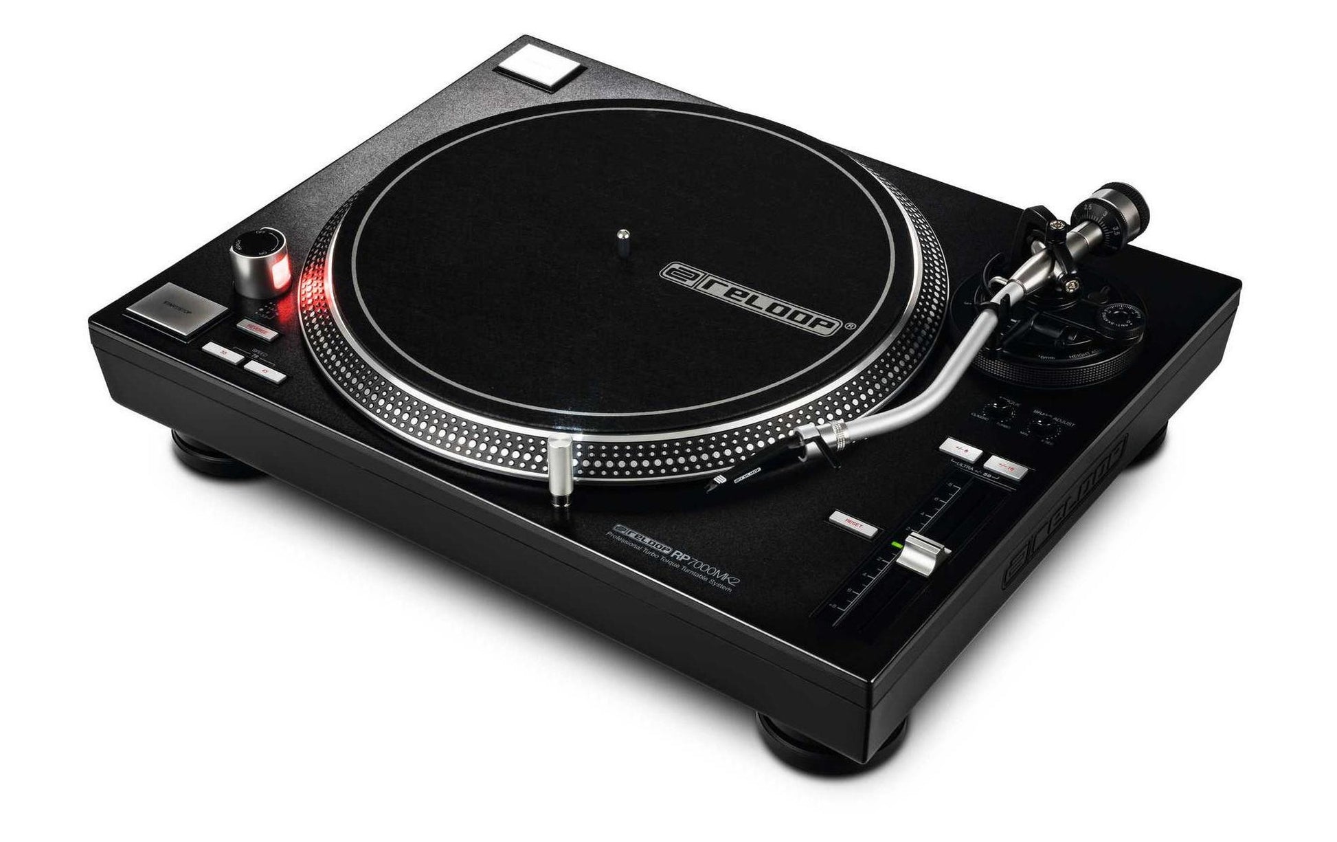 Reloop RP-7000 MKII – Plattenspieler (Direktantrieb, manuell), Phono-Vorverstärker, 33⅓/45/78 U/min – Schwarz