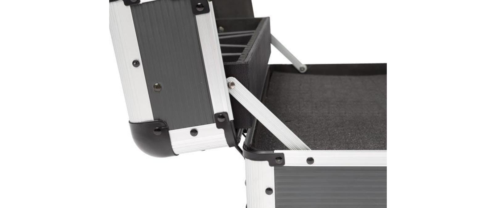 Perel 1819-CW Werkzeugkoffer – leer, mit Tragegriff, Aluminium/Anthrazit, B 265 × H 170 × T 445 mm