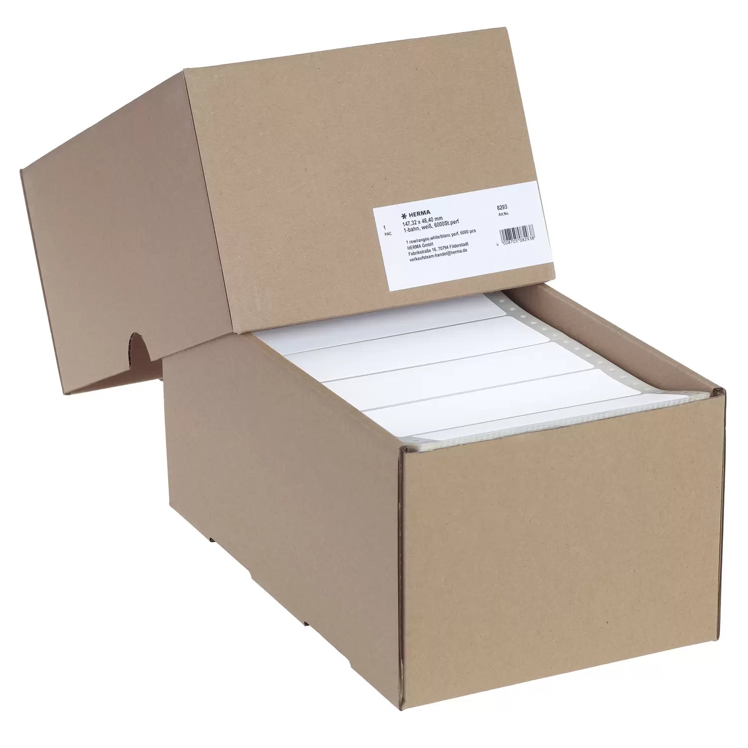 HERMA Etiketten (Rolle) 147 × 48 mm – Papier, weiss – permanent haftend – Punktmatrix – (6'000 Stk.)
