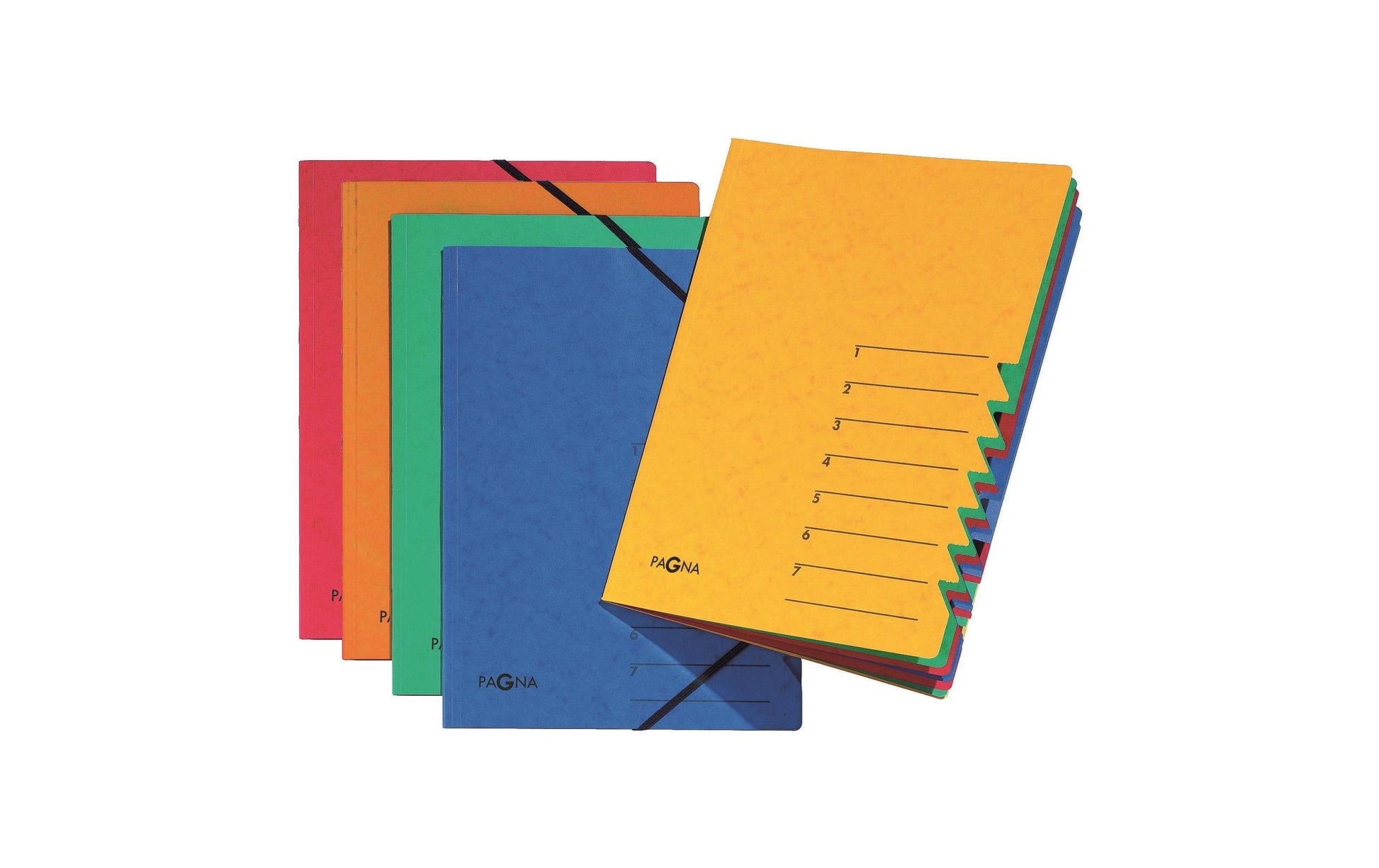 Pagna Sammelmappe für A4, Karton, mehrfarbig, mit Gummizug