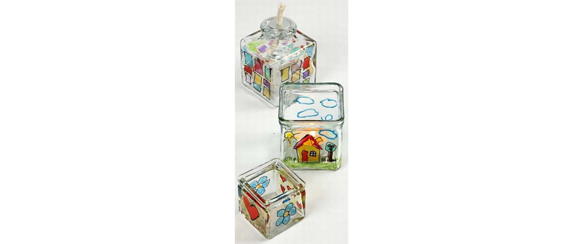 Creativ Company Kerzenständer – Glas, Transparent – 7,5 × 7,5 × 8 cm – 12-teilig