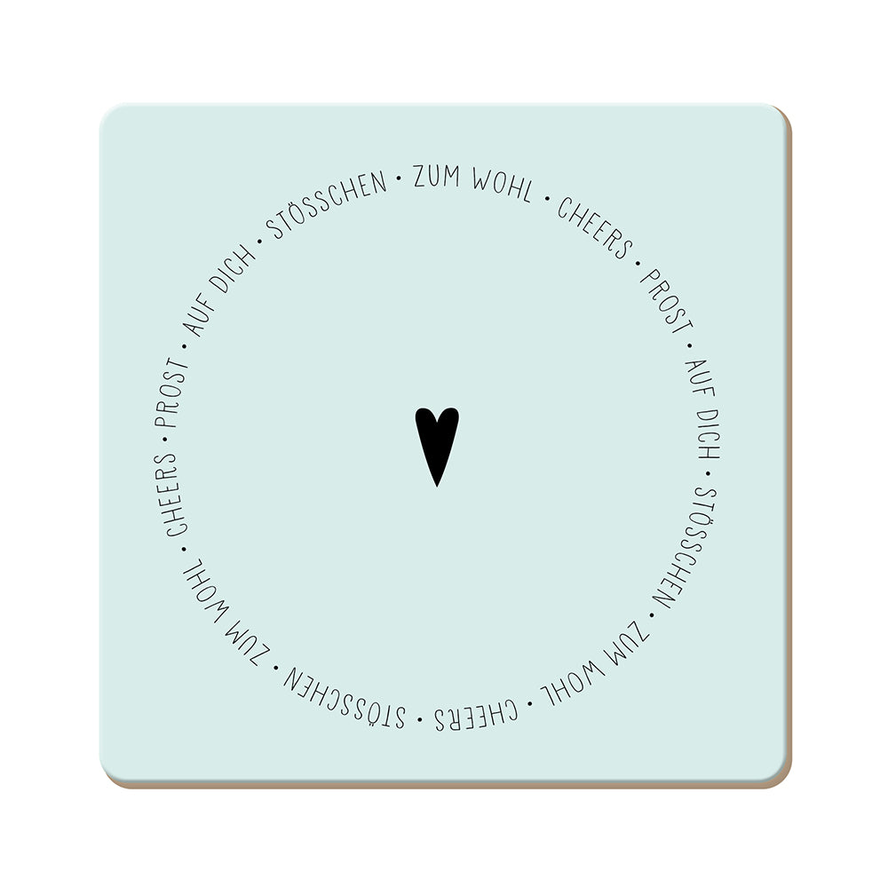 Grafik-werkstatt Grafik Werkstatt Korkuntersetzer – 9,5 × 9,5 cm, Kork, Grün, rutschfest