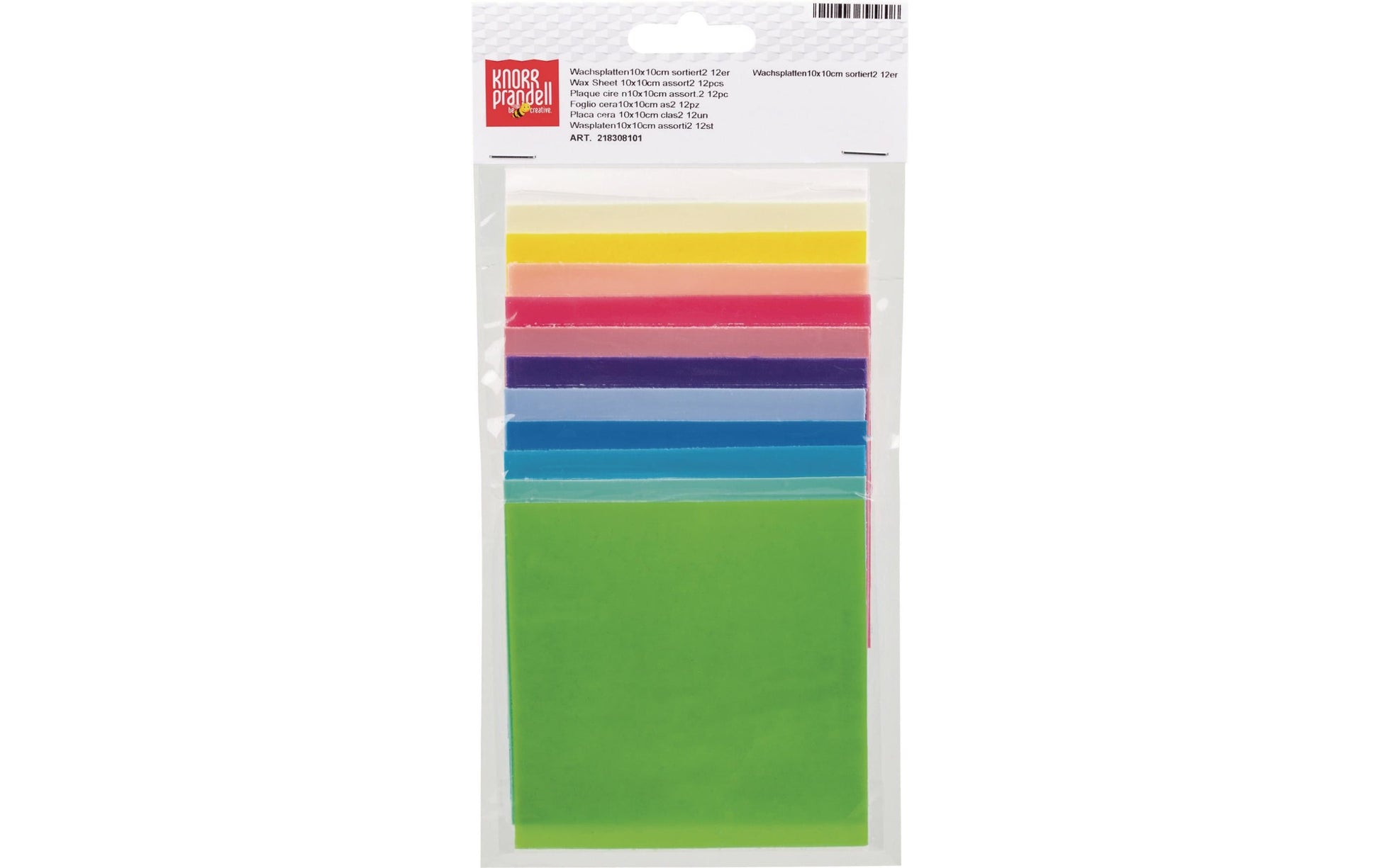 KNORR prandell Verzierwachs, Mehrfarbig, 10 × 10 cm, 0,5 mm, 12 Stk.
