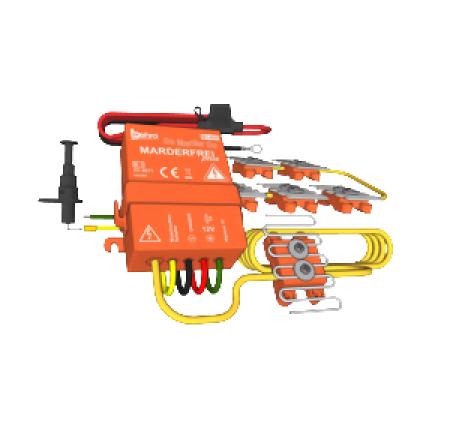VR Technics Multischock 3in1 Marderabwehr – 12 V – Ultraschall, Hochspannung und Licht – für Marder