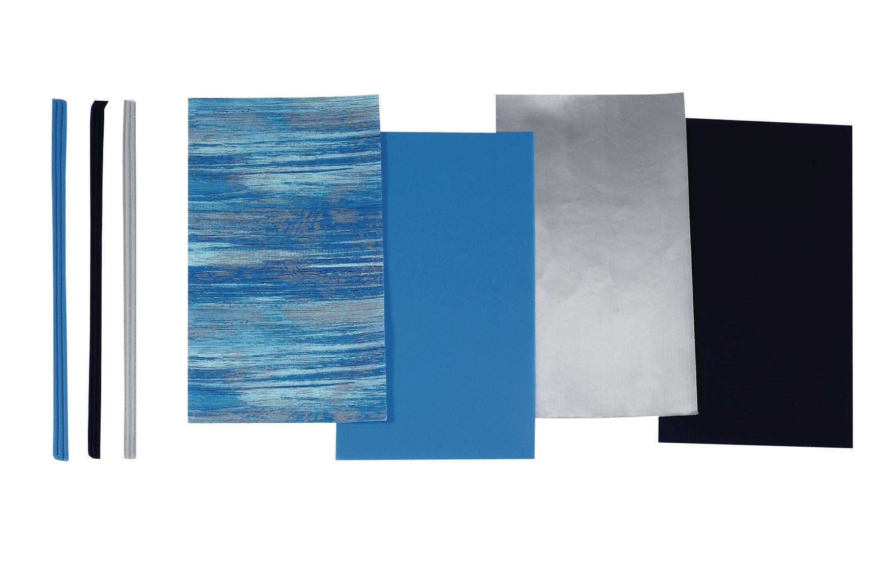KNORR prandell Verzierwachs, Blau, 175 × 80 × 0,5 mm, 4 Stk., Art.-Nr. 218308200