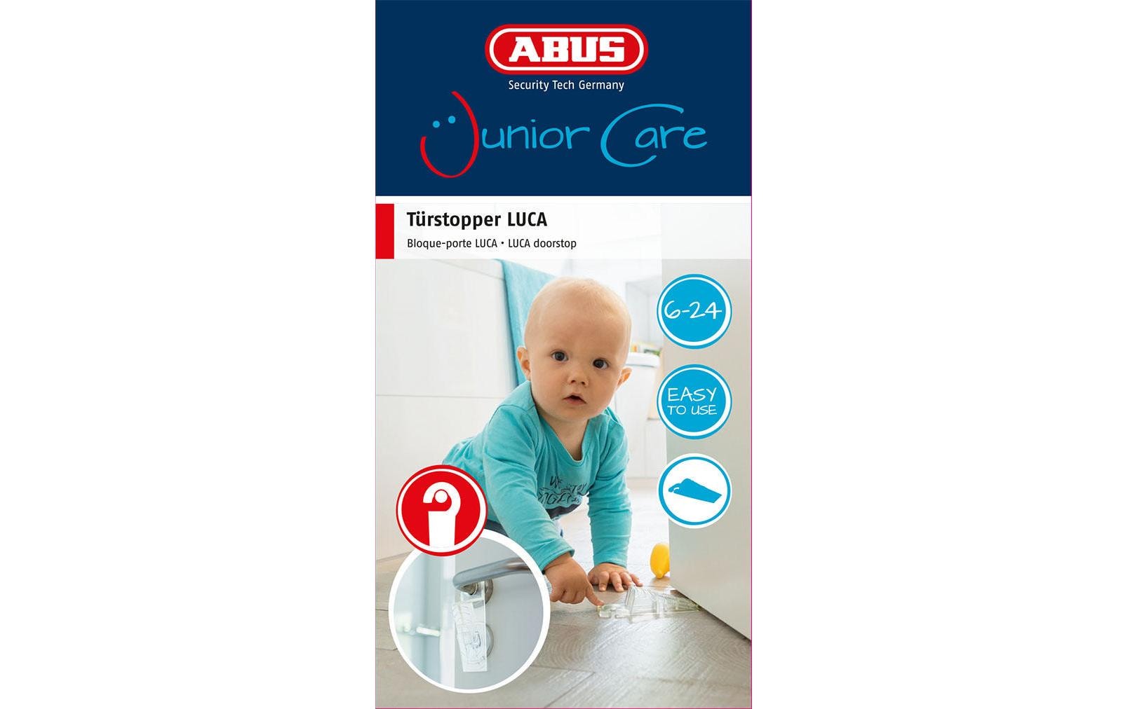 ABUS JC6200 LUCA Türstopper – freistehend, 135×45 mm, transparent/weiss