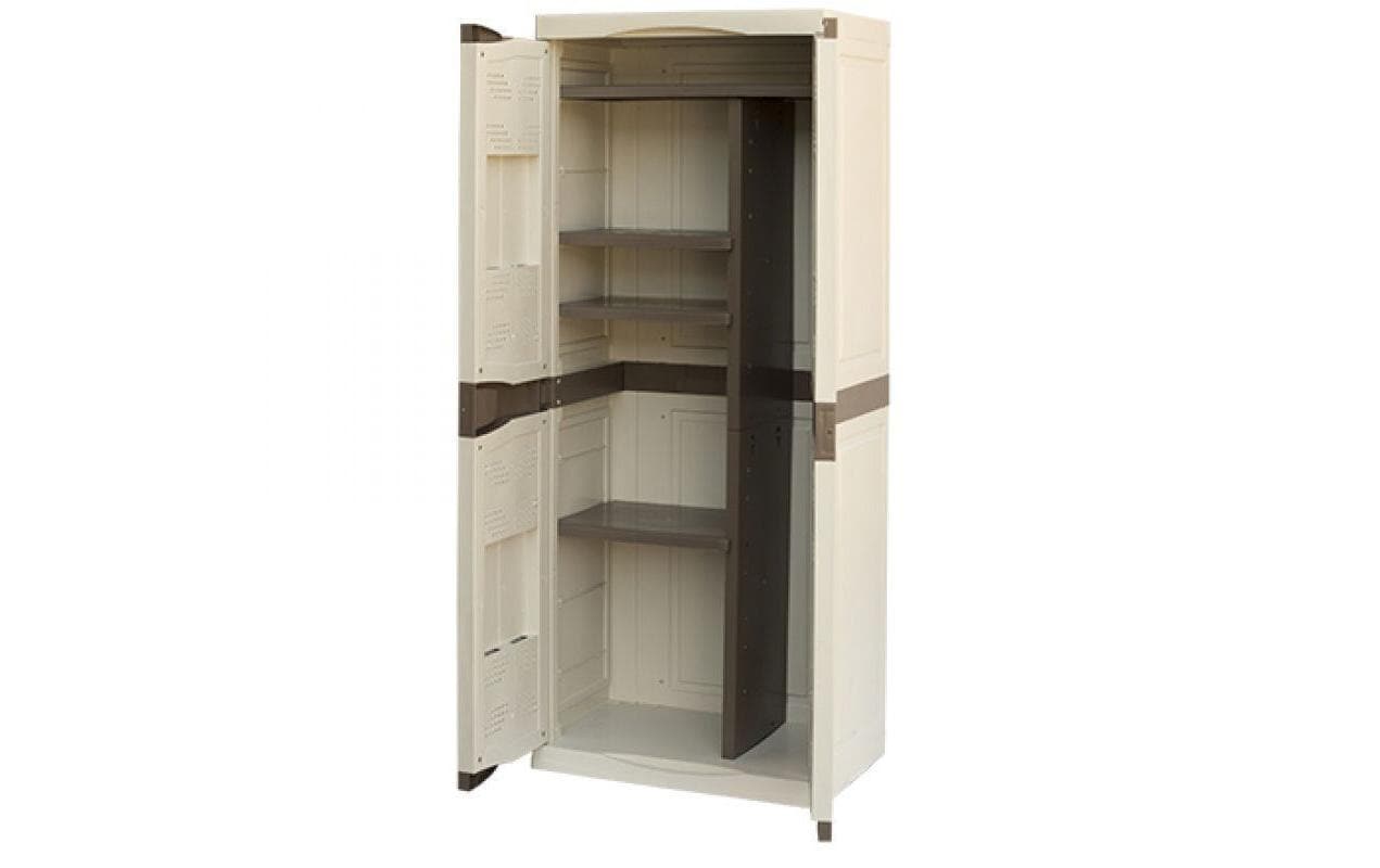Art plast ArtPlast EVO70PST – Gartenschrank, 700 × 460 × 1800 mm, braun/beige, Kunststoff