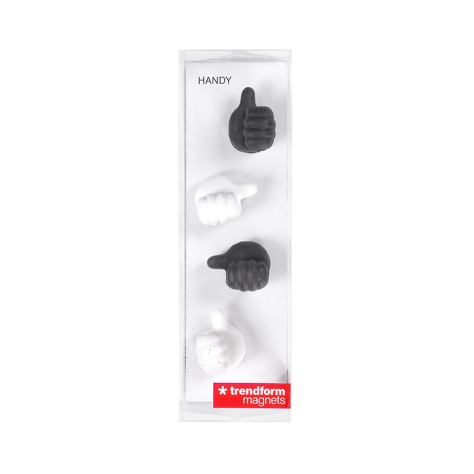 Trendform Tafelmagnet Daumen hoch – 21 × 29 × 22 mm, Neodym, Gummi, Schwarz/Weiss
