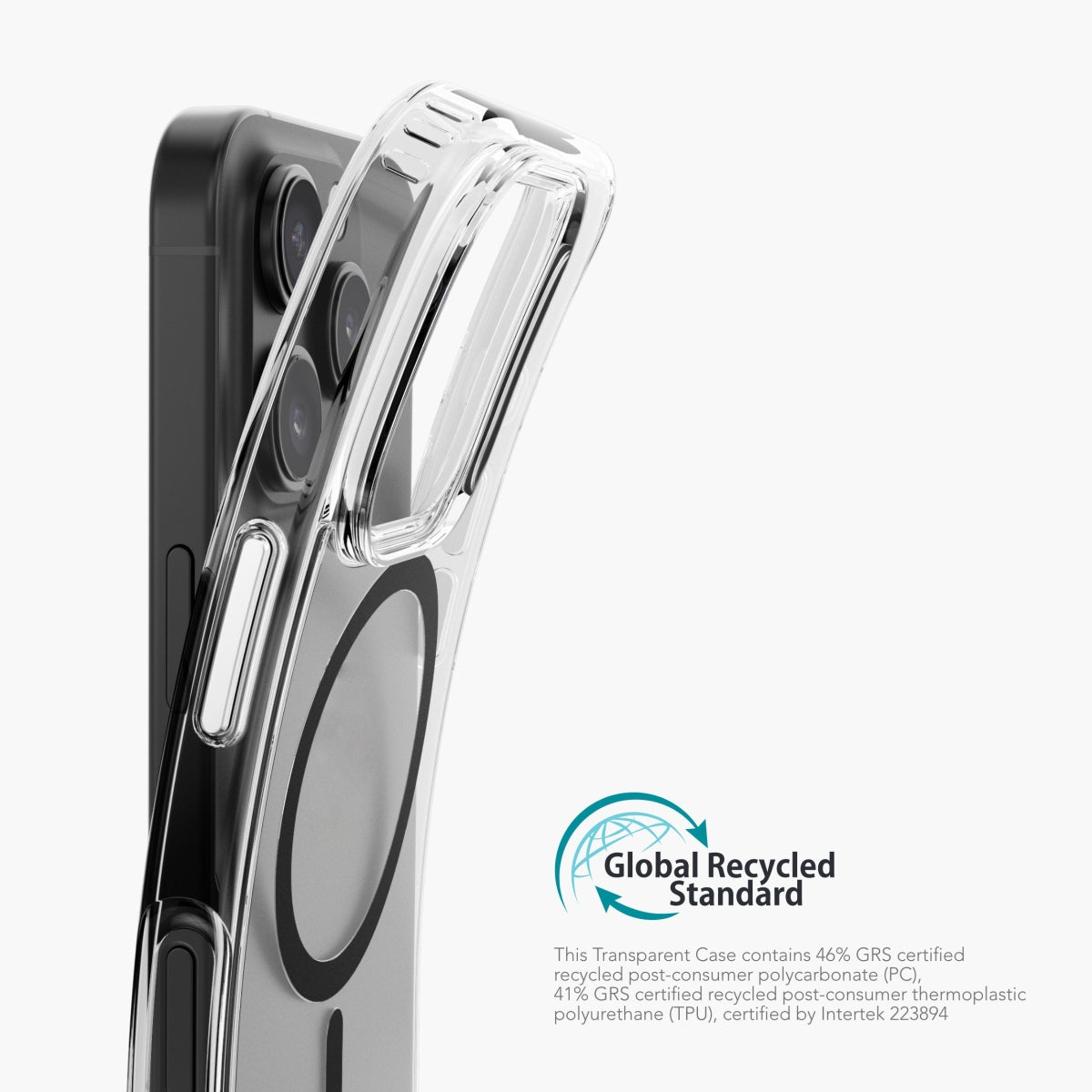 Vonmählen Backcover – für Apple iPhone 16 Pro Max, MagSafe, Kunststoff, transparent/schwarz