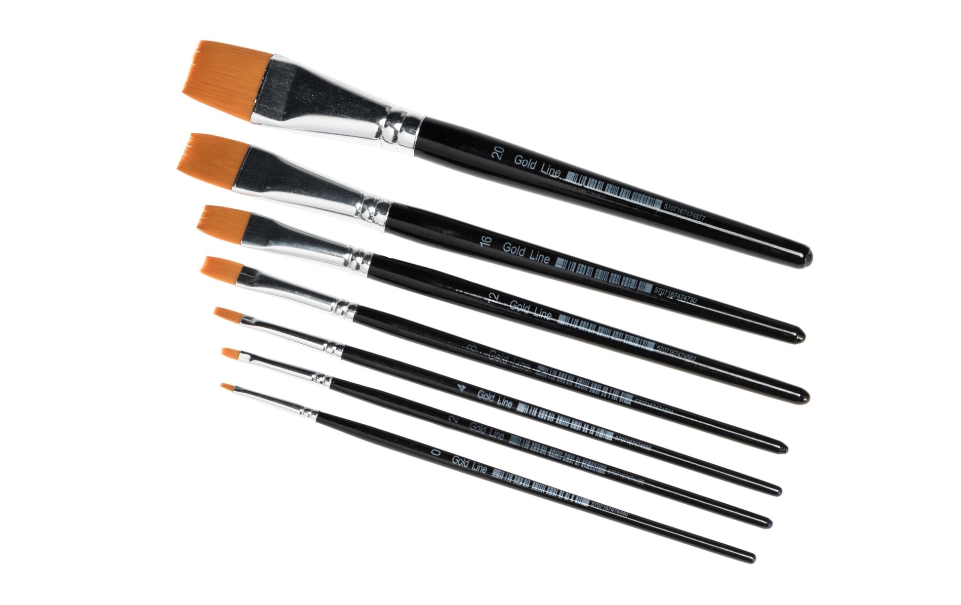 Creativ Company Pinsel-Set – Flachpinsel, Nylon, Grössen 0/2/4/8/12/16/20, 84 Stück