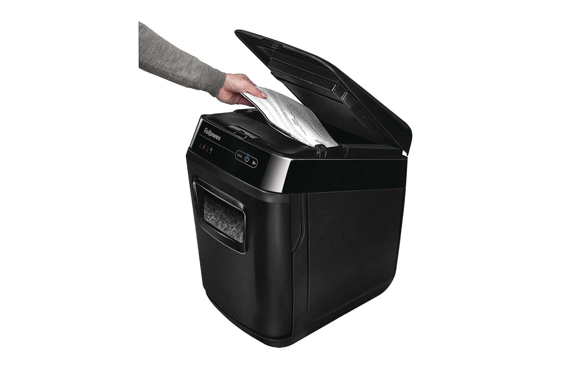 Fellowes AutoMax 200M – Aktenvernichter mit Autofeed 200 Blatt, DIN P-5, Mikroschnitt 2 × 14 mm, 32 l