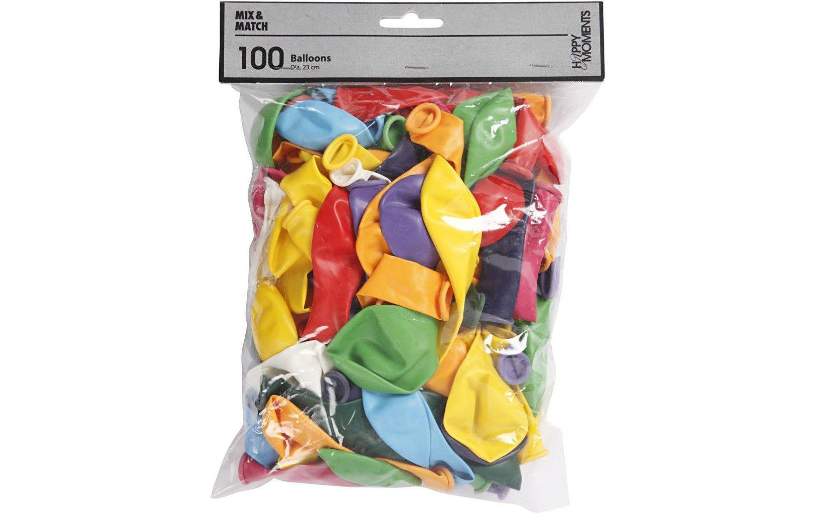 Creativ Company Luftballons Uni – mehrfarbig – Ø 23 cm – Latex – 100 Stk